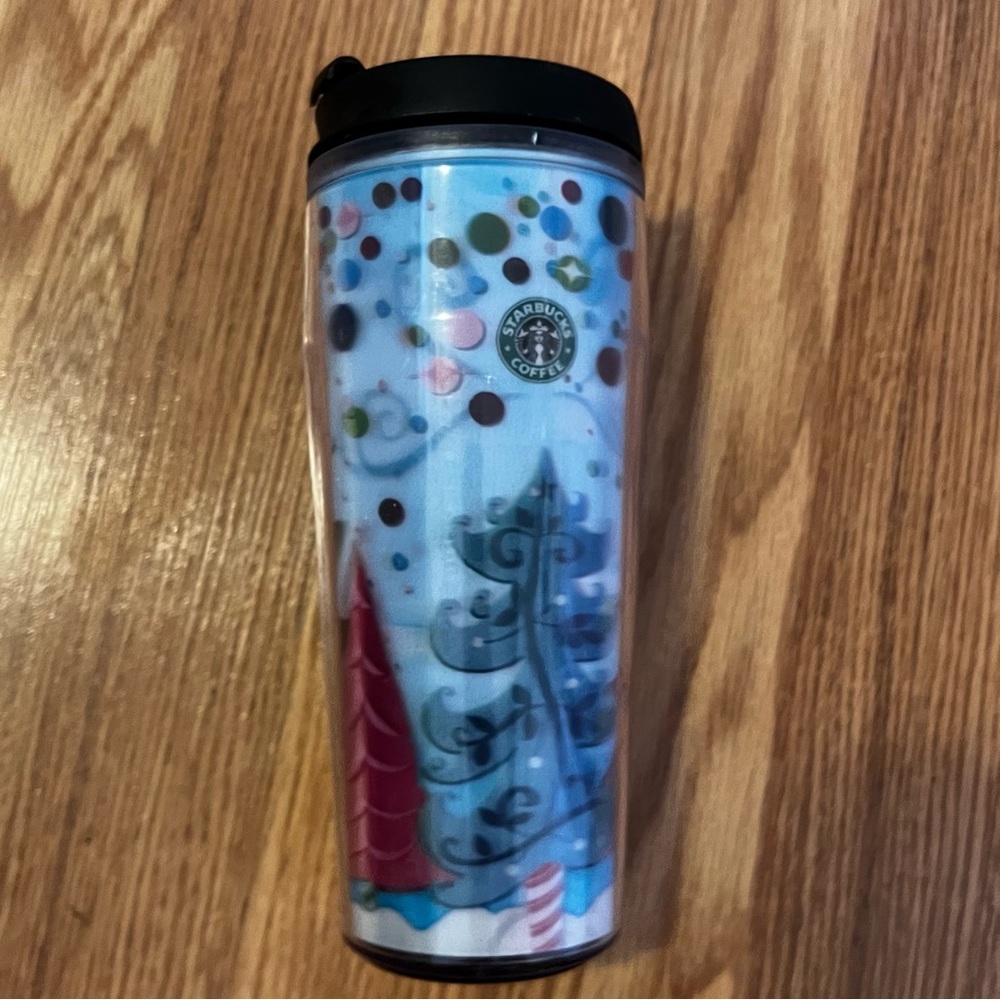 Starbucks 2004 Barista 16‎ oz Travel Tumbler 3D Christmas Tree Design